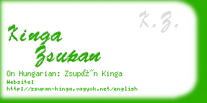 kinga zsupan business card